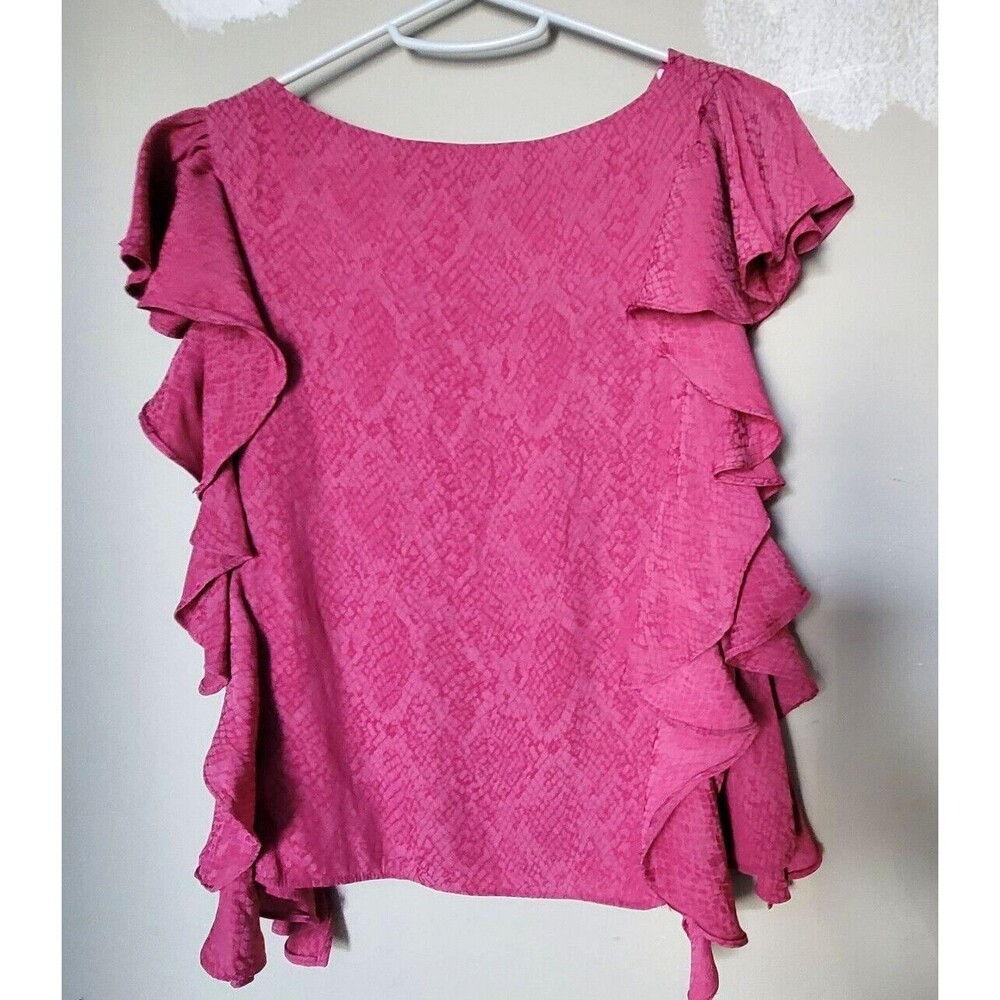 Koch Women's Pink Python Print Flutter Sleeve Sco… - image 2